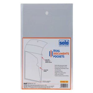 Solo Dual Documents Pockets Transparent White A4 CH 402