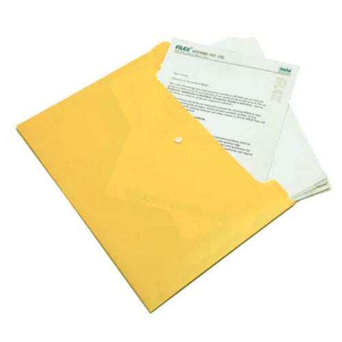Solo My Clear Bag With Button Closure Opaque Tango Yellow F/C Size MC 012