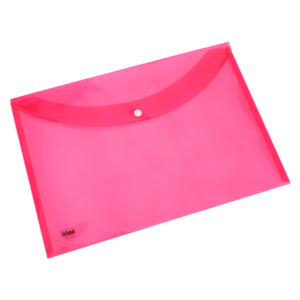 Solo Neon My Clear Bag With Button Closure Transparent Pink F/C Size MC112N