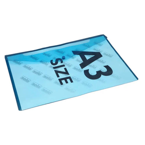Solo My Clear Bag With Button Closure Transparent Blue A3 MC 113