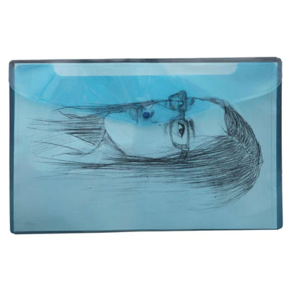 Solo My Clear Bag With Button Closure Transparent Blue A3 MC 113