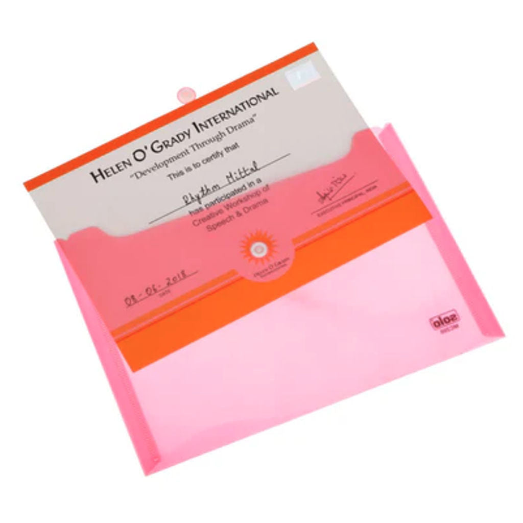 Solo Button Bag Transparent Pink A5 MC 200