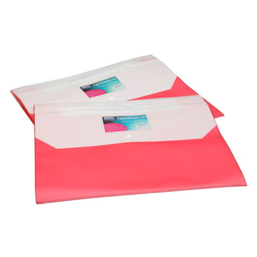 Solo My Clear Bag With Twin Pocket Double Color Transparent Pink F/C Size MC 212