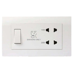 Anchor Roma Plus Shaver Socket with Transformer  110V/230V with 4M Cover and Inner Frame  289327