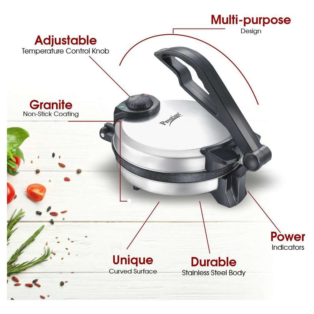 Prestige PRM 5.0 Roti Maker Silver & Black