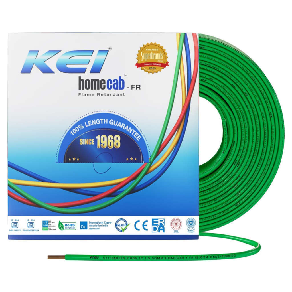 KEI HomeCab FR Unsheathed Single Core Flexible Cable PVC Insulated 2.50Sq.mm 180Meter