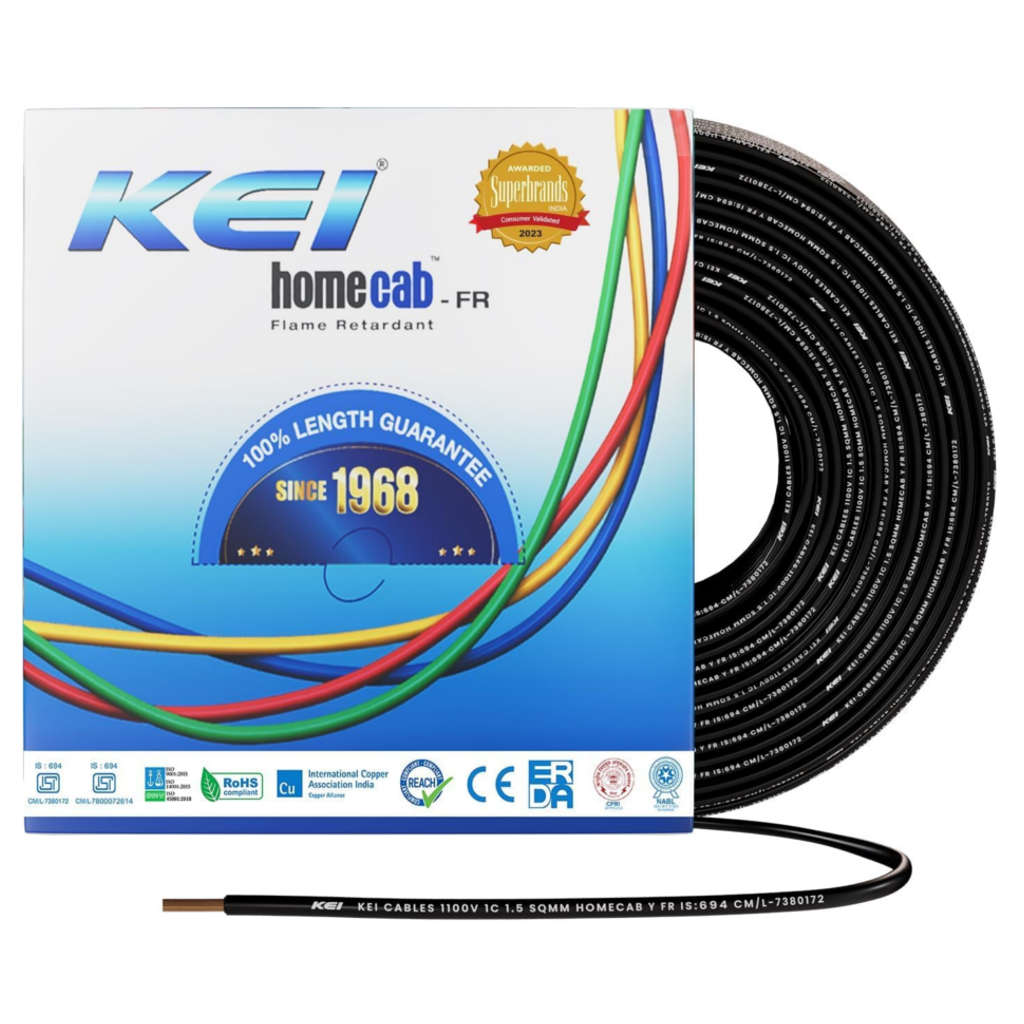KEI HomeCab FR Unsheathed Single Core Flexible Cable PVC Insulated 4Sq.mm 180Meter