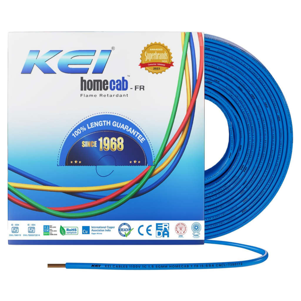 KEI HomeCab FR Unsheathed Single Core Flexible Cable PVC Insulated 4Sq.mm 180Meter