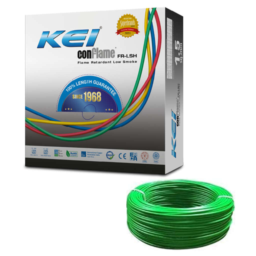 KEI ConFlame-FRLS Unsheathed Single Core Flexible Cable PVC Insulated 1.50Sq.mm 180Meter