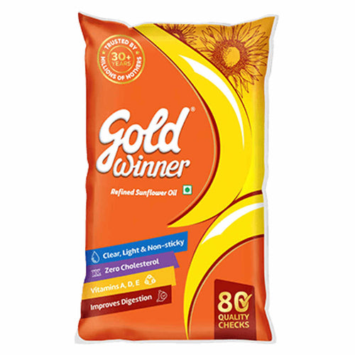 Gold Winner Refined Sunflower Oil 1 Ltr Pouch