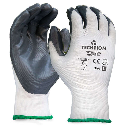 Midas Techtion Nitrilon Multipro Nitrile Coated Safety Gloves Grey & White 