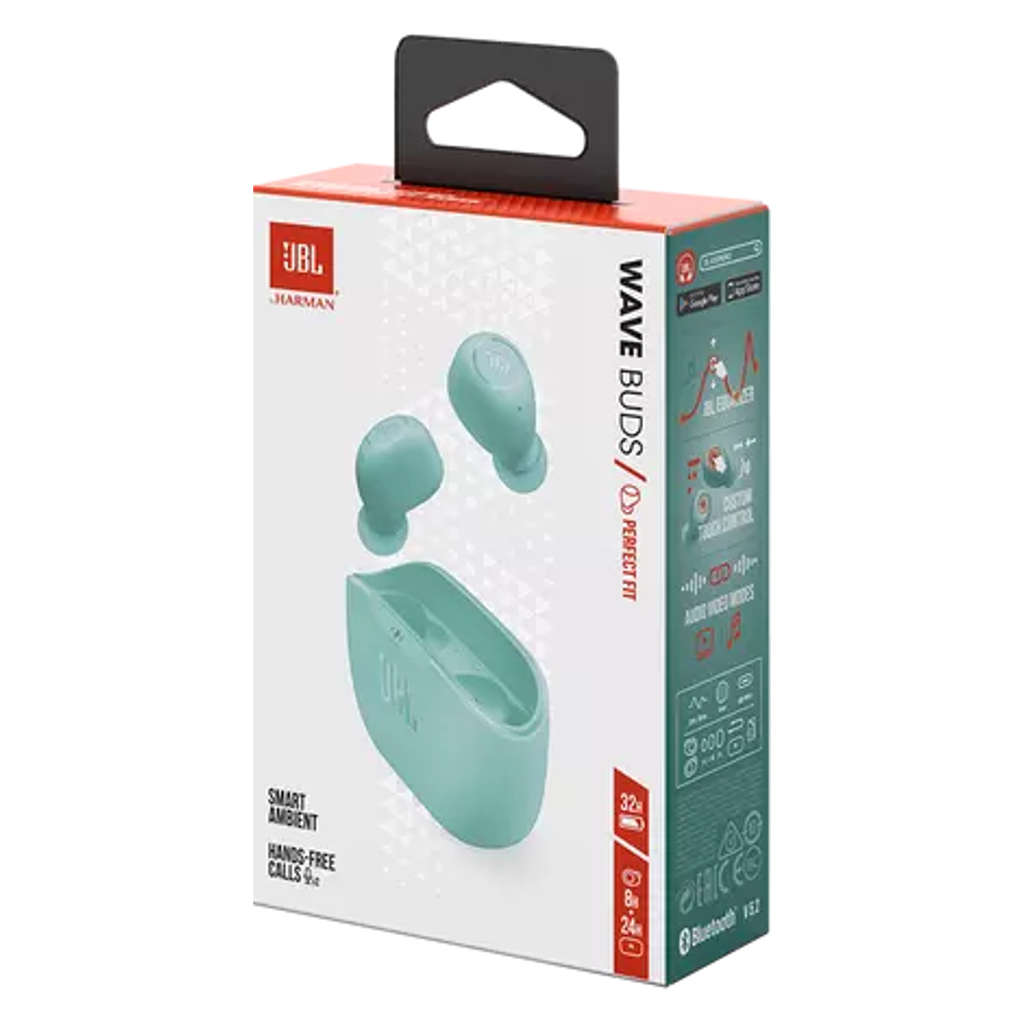 JBL Wave Buds In-Ear True Wireless Earbuds With Mic Mint JBLWBUDSMIT