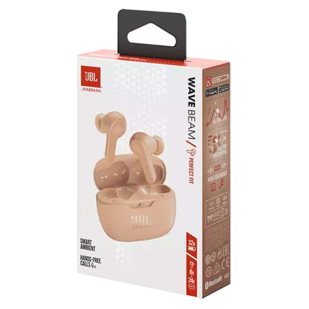 JBL Wave Beam In-Ear True Wireless Earbuds With Mic Beige JBLWBEAMBEG