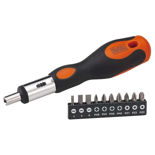 Black & Decker Multibit Ratcheting Screwdriver With 10 Bits BDHT68127 