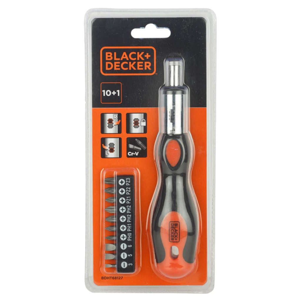Black & Decker Multibit Ratcheting Screwdriver With 10 Bits BDHT68127