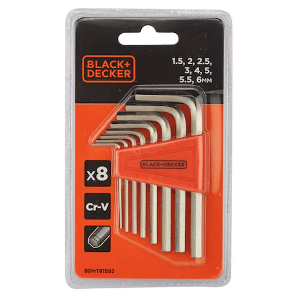 Black & Decker Hexkey Set 8 Pieces BDHT81593