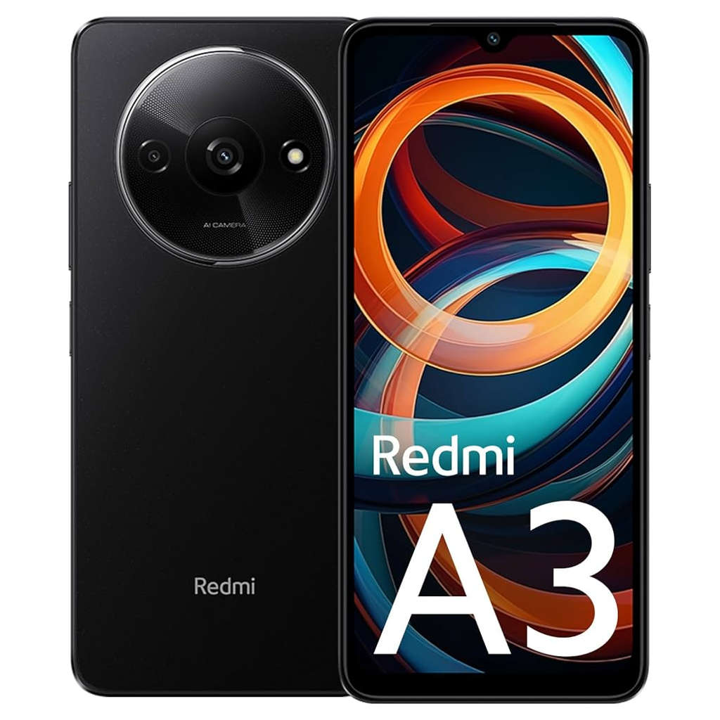 Redmi A3 Smartphone 4GB RAM 128GB Storage Midnight Black 