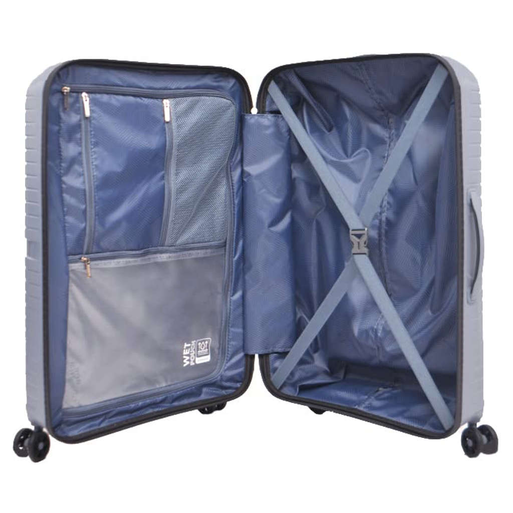 American Tourister Airconic Check In Luggage AMT 77 Cm Polypropylene Hard Trolley Suitcase Grey