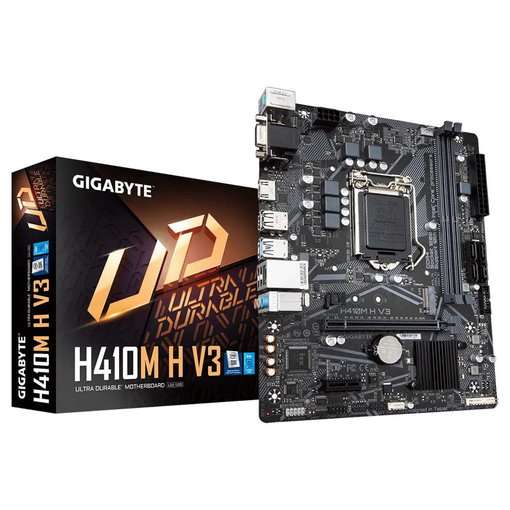 Gigabyte H410M H V3 Ultra Durable Motherboard With Gaming GbE LAN, Anti-Sulfur Resistor & Smart Fan 