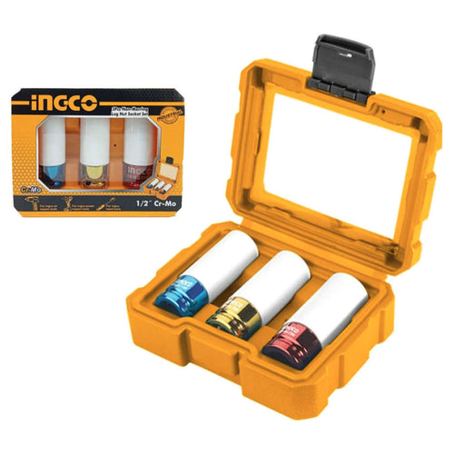 Ingco 1/2 Inch Non-Marring Lug Nut Socket Set Of 3 Pcs HNMLNS031 