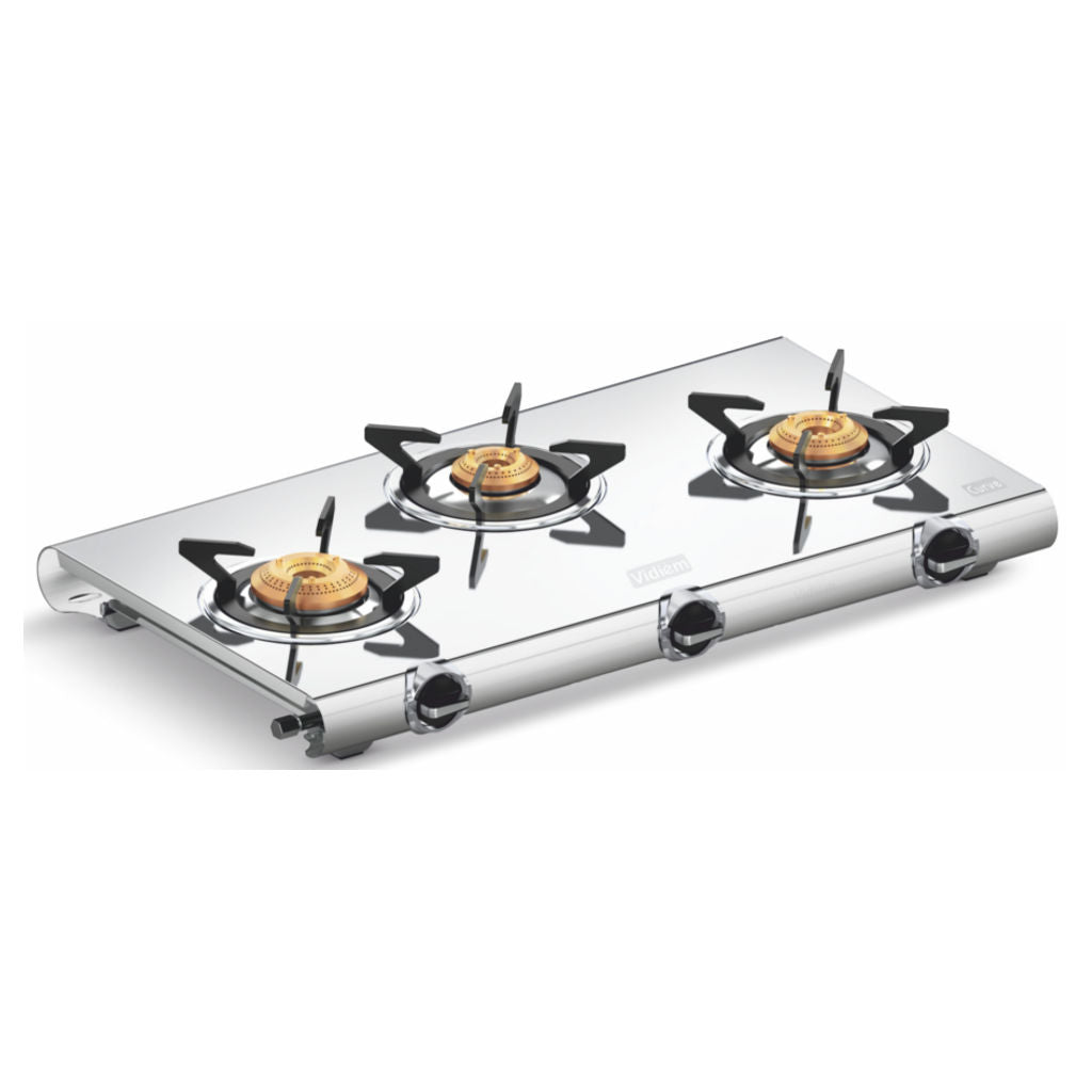 Vidiem Curve Stainless Steel Gas Stove 3 Burner
