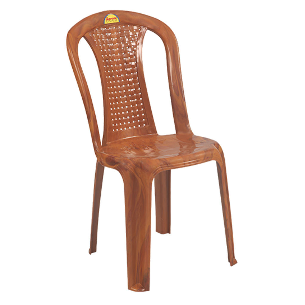 Supreme Dream Armless Plastic Chair Teakwood