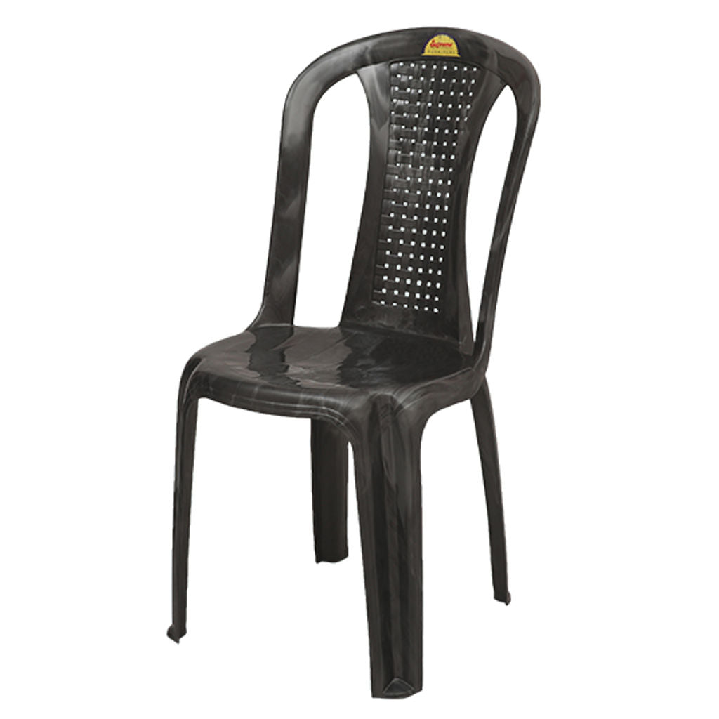 Supreme Dream Armless Plastic Chair Silver Black