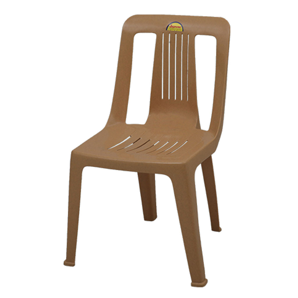 Supreme Lily Armless Plastic Chair Marble Beige