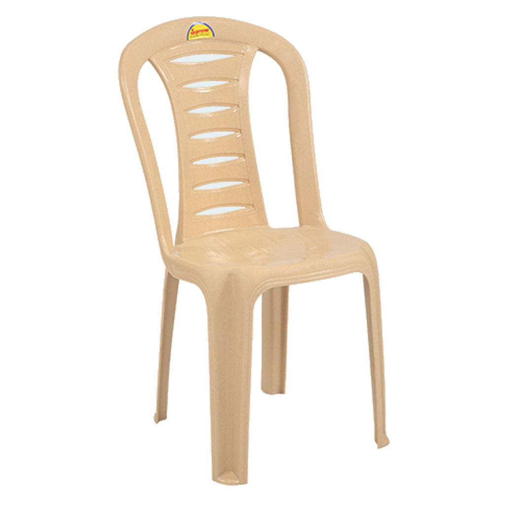 Supreme Link Armless Plastic Chair Marble Beige