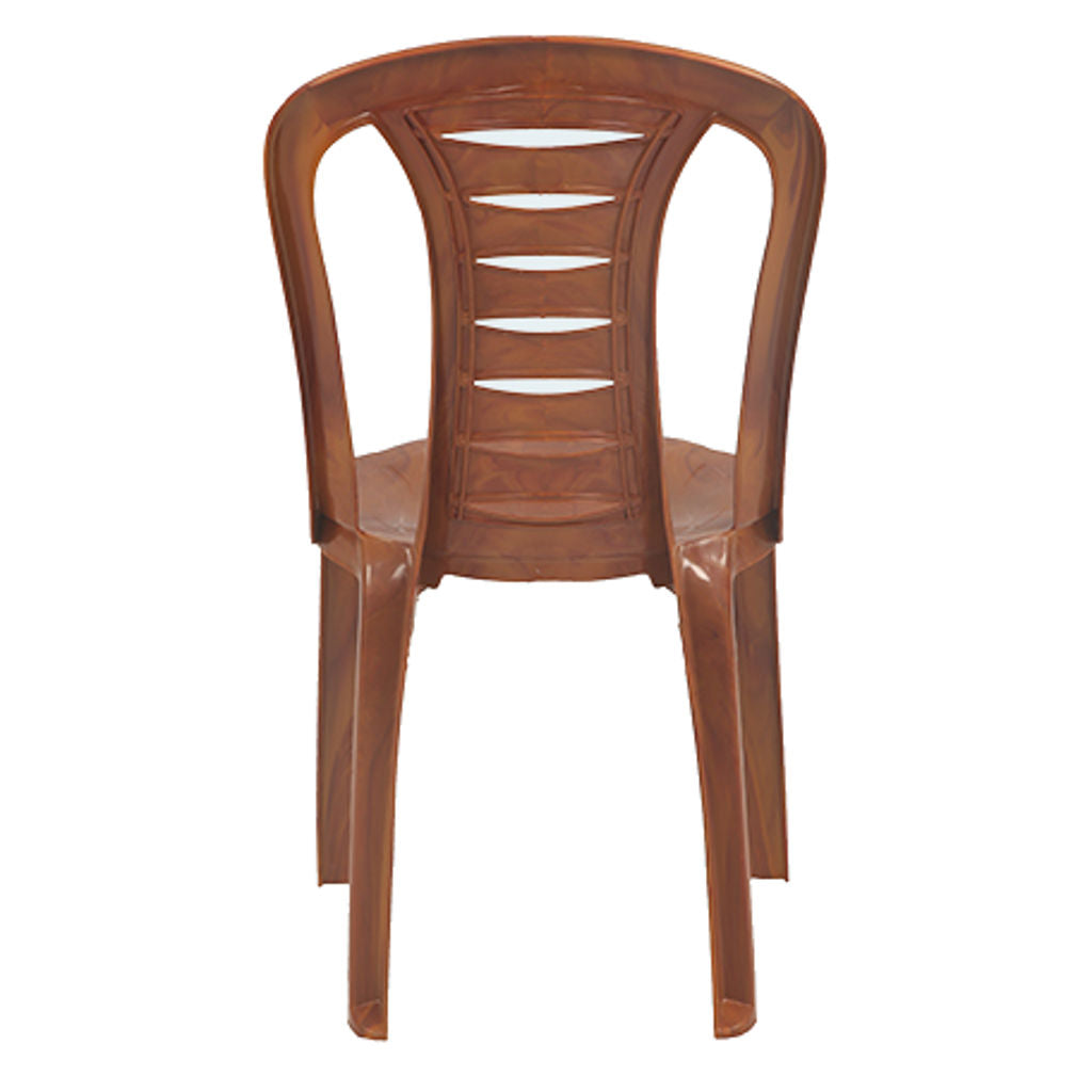 Supreme Link Armless Plastic Chair Teakwood