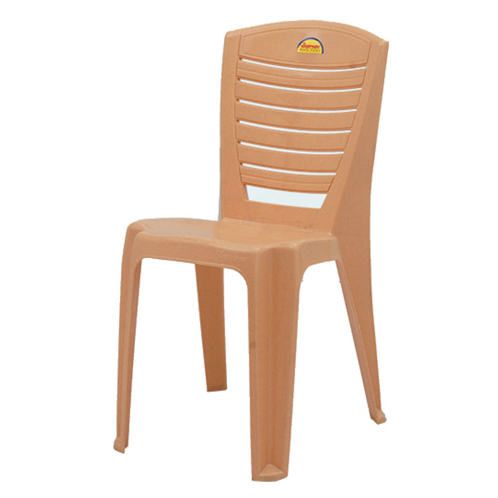 Supreme Sunny Armless Plastic Chair Marble Beige