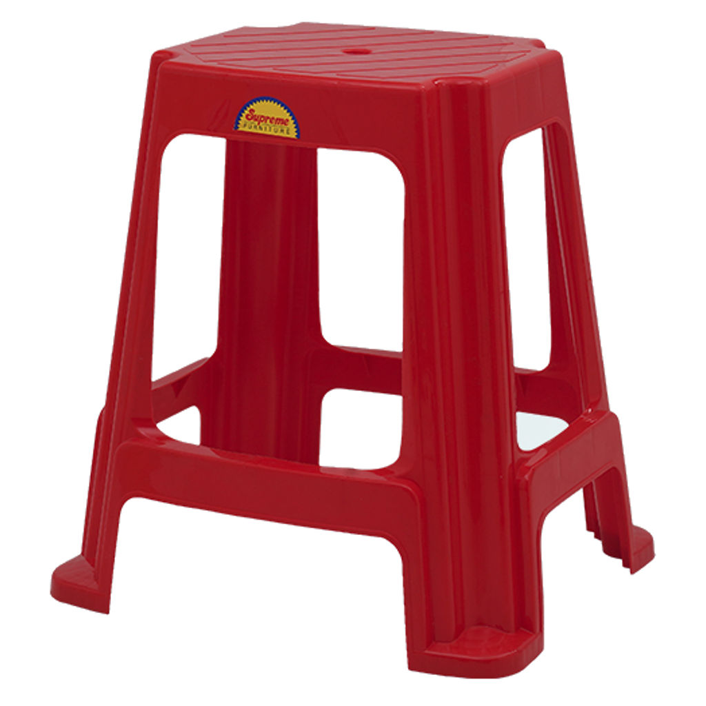 Supreme Digi Multipurpose Plastic Stool Red