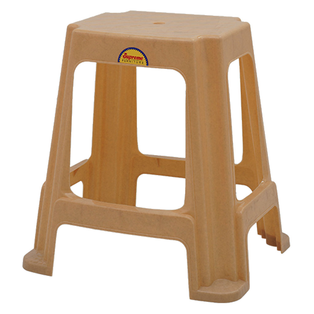 Supreme Digi Multipurpose Plastic Stool Marble Beige