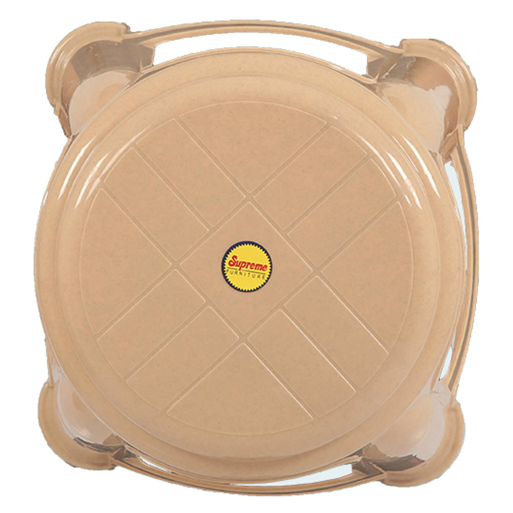 Supreme Gem Plastic Stool Marble Beige