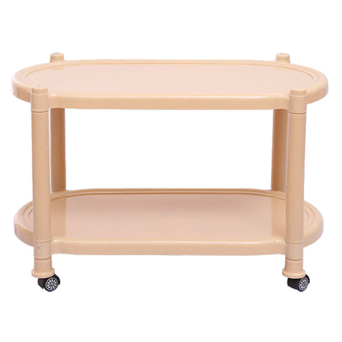 Supreme Alfa Plastic Table With Wheel Marble Beige 