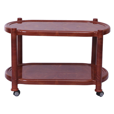 Supreme Alfa Plastic Table With Wheel Teakwood 