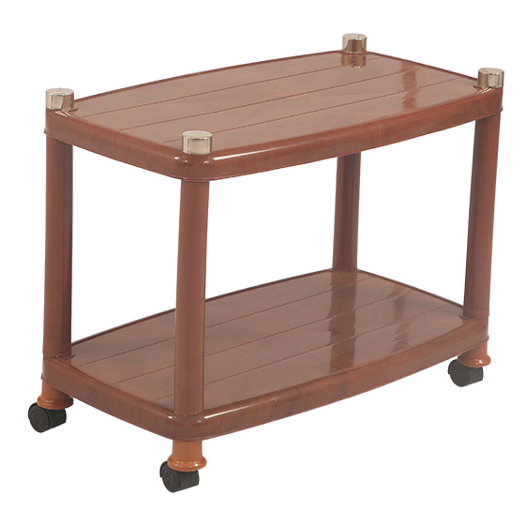 Supreme Delta Plastic Table With Wheel Teakwood