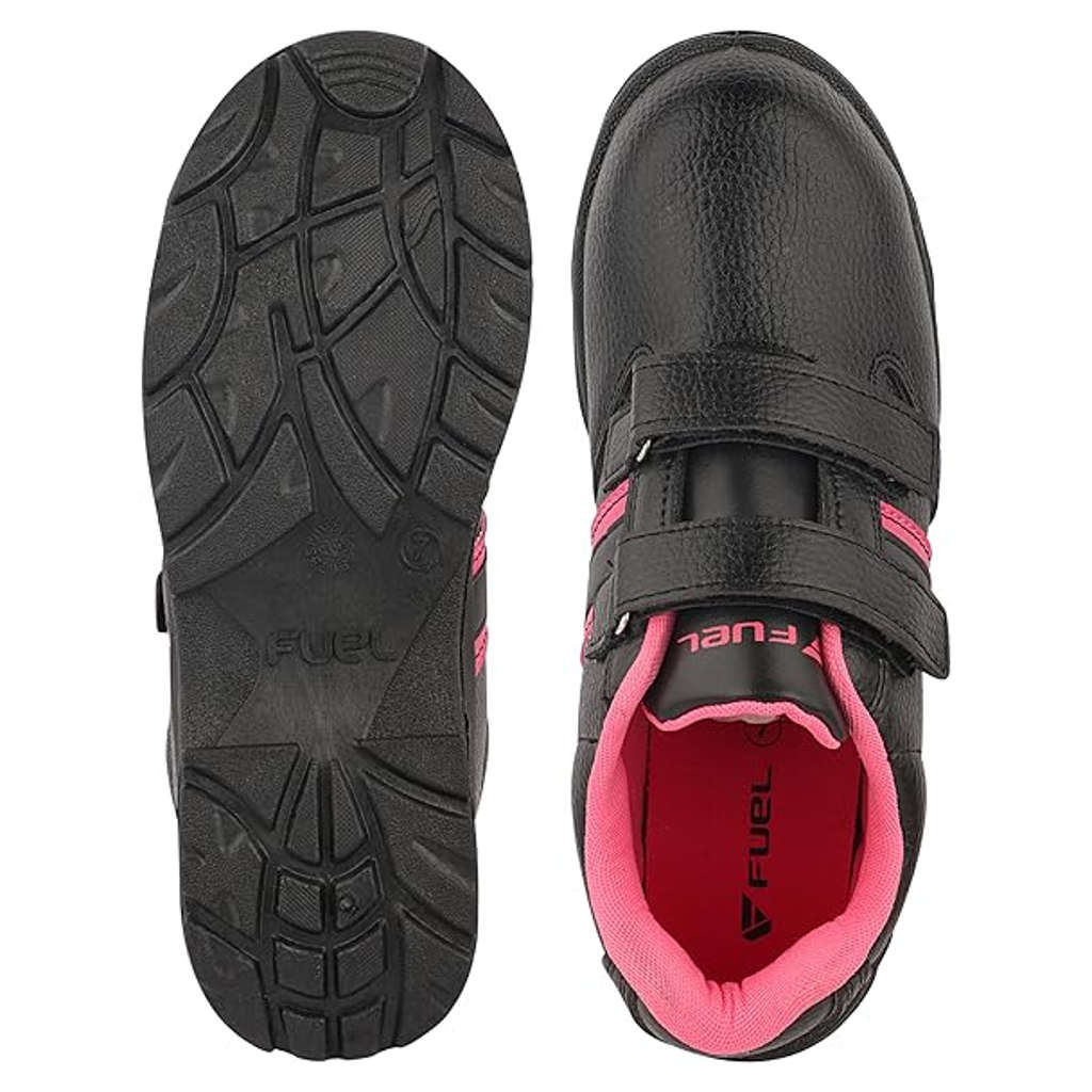 Fuel Riga Leather Safety Shoes For Women Steel Toe Cap With Single Density PVC Sole Black