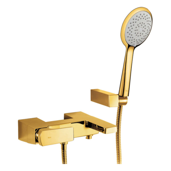 Buy Roca Escuadra Single Lever Bath Shower With Pop Up Waste Gold ...
