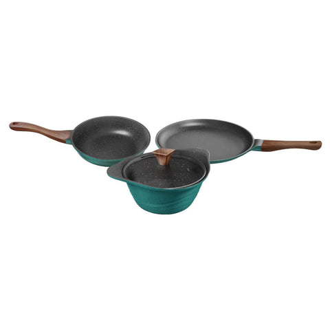 Preethi Die Cast Artistic Collection Non Stick Set 3 Pcs Ocean Green CSW013 
