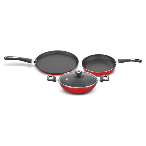 Preethi Dura Collection Non Stick Set 3 Pcs Red CSW034 