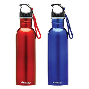 Butterfly Eco Stainless Steel Water Bottle Set Of 2 Pcs 750 ml Red & Blue 