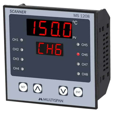 Multispan Temperature Scanner 8 Channel MS-1208 