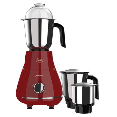 Pigeon Femme Mixer Grinder 3 Jars 750 W Red 