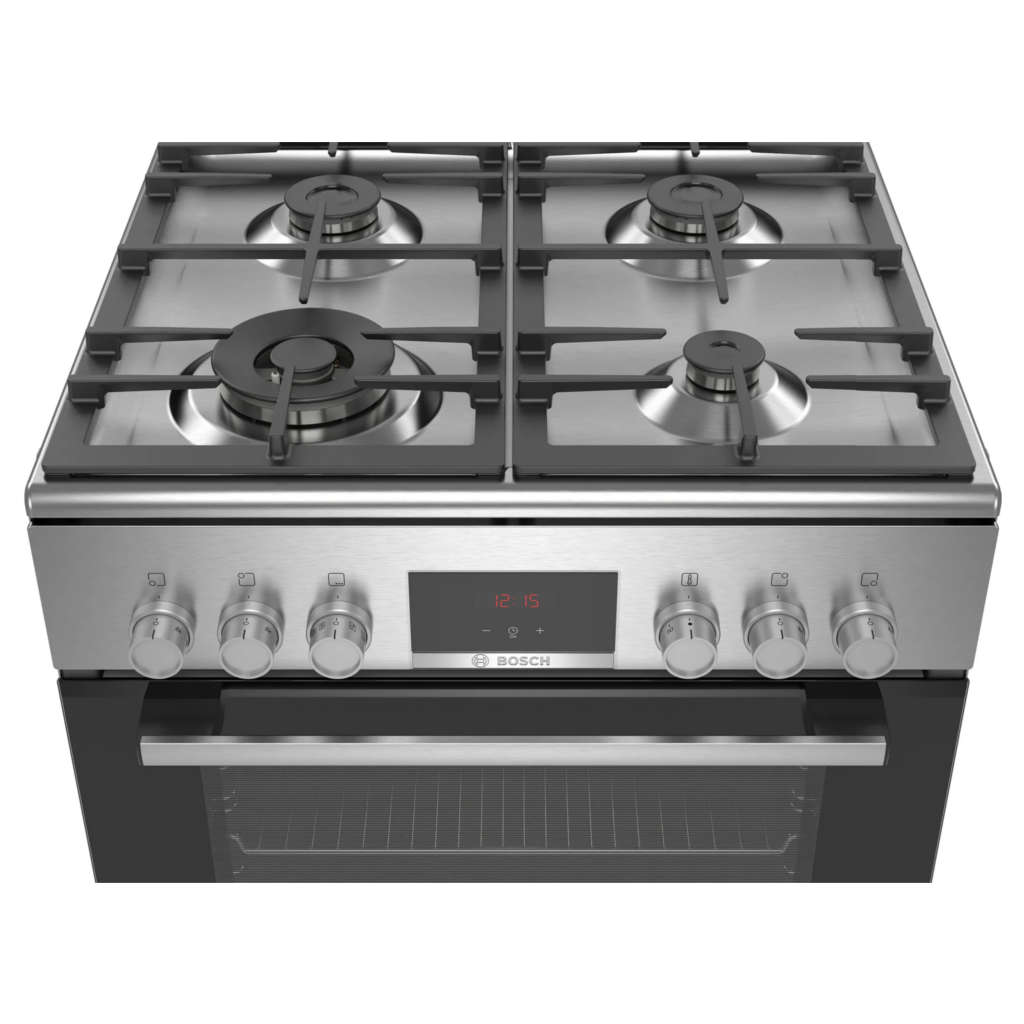 Bosch Series 6 Freestanding Stainless Steel Dual Fuel Cooker With Electric Oven HXR390I50K