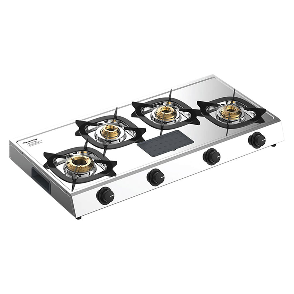 Butterfly Matchless Stainless Steel LPG Gas Stove 4 Burner