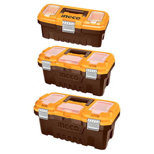 Ingco Plastic Tool Box With Metal Lock Set Of 3 Pcs PBXK0302 