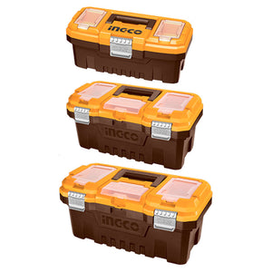 Ingco Plastic Tool Box With Metal Lock Set Of 3 Pcs PBXK0302 