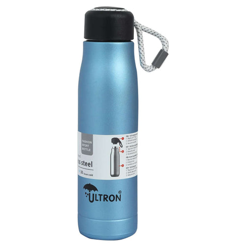 Ultron Aqua Sports Stainless Steel Hot & Cold Water Bottle 500 ml Blue 