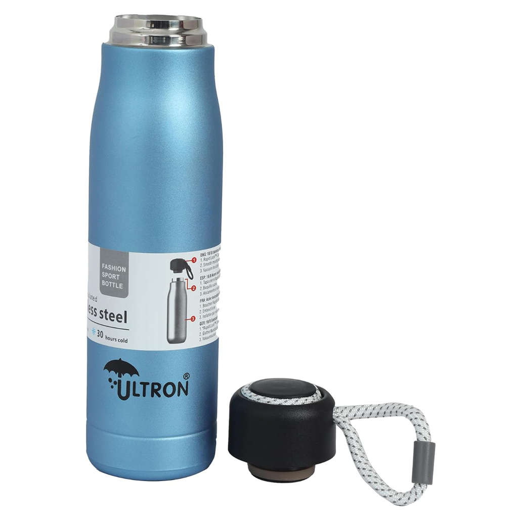 Ultron Aqua Sports Stainless Steel Hot & Cold Water Bottle 500 ml Blue